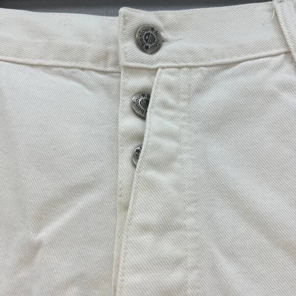 Vintage 90's Bonjour Button Fly Women's Jean Shorts Size 11/12 White - Picture 2 of 14